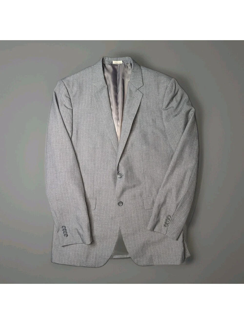 Banana Republic Tailored Fit Blazer Jacket Mens 42L Gray Blue Pinstripe